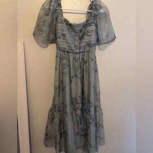 Abercrombie & Fitch Floral Gray Maxi Dress